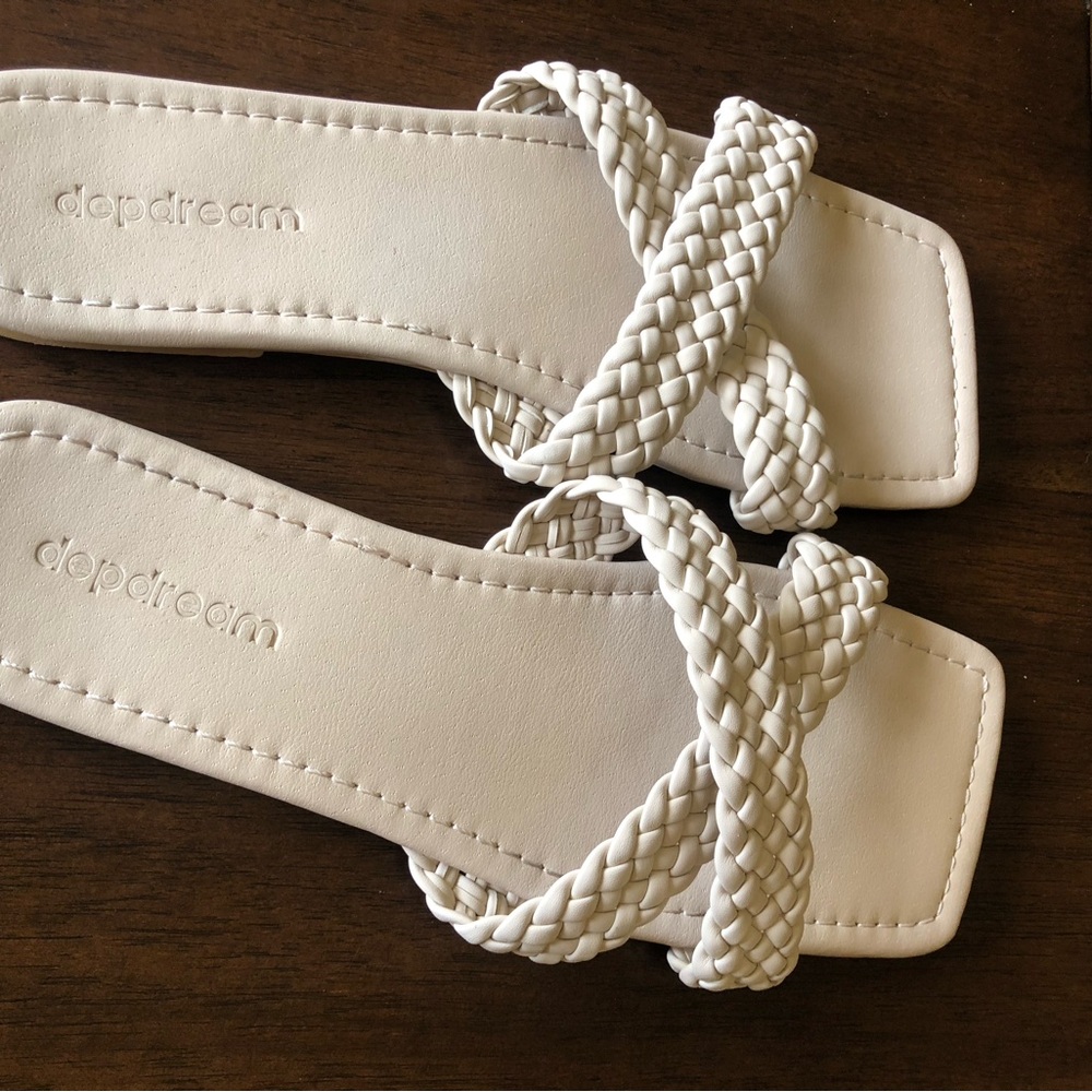 Dopdream Women's cream Braided Slide Sandals — Chic Slip-On Comfort